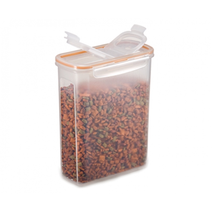 樂扣樂扣寵物零食保鮮盒 ，專為寵物設計之新一代橘色矽膠密封條，密封度再升級2.3L