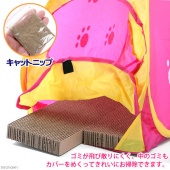 日本Marukan二用帳篷造型貓抓板~創新設計睡窩+抓板