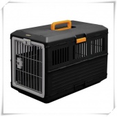 日本IRIS 摺疊收納運輸籠FC-670(適用20kg以下中型犬種，如：柴犬)/黒/橙色