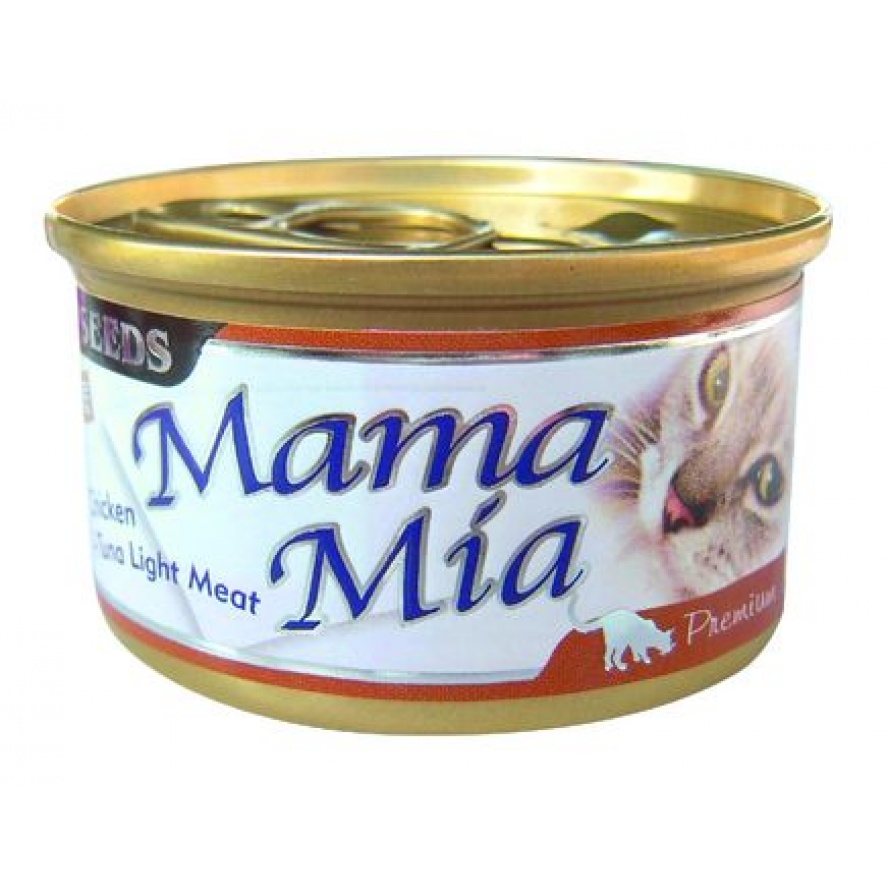 (泰國製)MamaMia貓餐罐~雞肉+白身鮪魚/85g凍罐