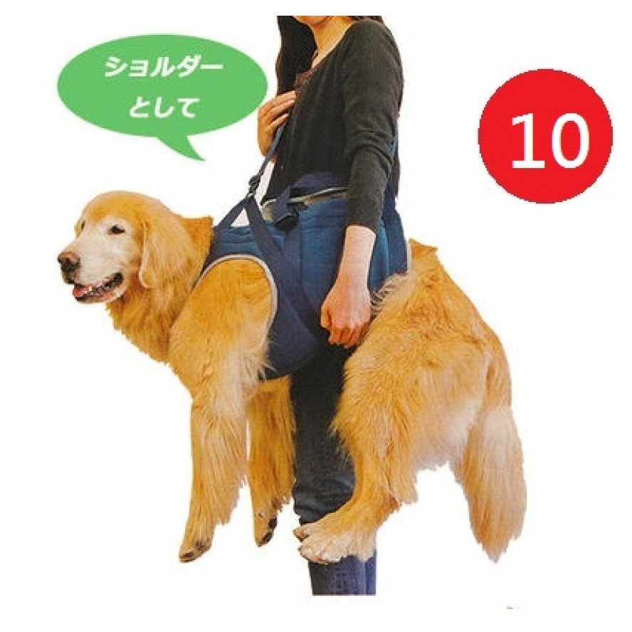 日本PomPreece病老犬介護~可背式步行輔助器／10號藍色