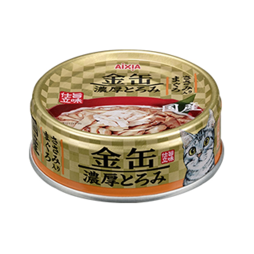 (日本製)Aixia 頂級金罐濃厚系列~厚片+濃湯，挑嘴貓最愛/鮪魚+雞肉