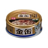 (日本製)Aixia 頂級金罐水煮系列~大片魚肉+魚湯/鮪魚+柴魚(35號)