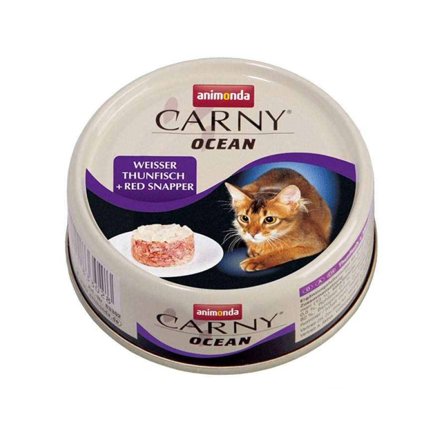 (保存2021.12.26)德國Carny Ocean海洋貓罐~不含穀類大豆(鮪魚+紅鯛魚)/80g
