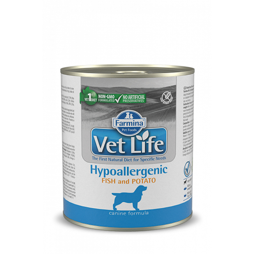 法米納Vet Life犬用低敏配方(魚肉+地瓜)處方主食罐300g