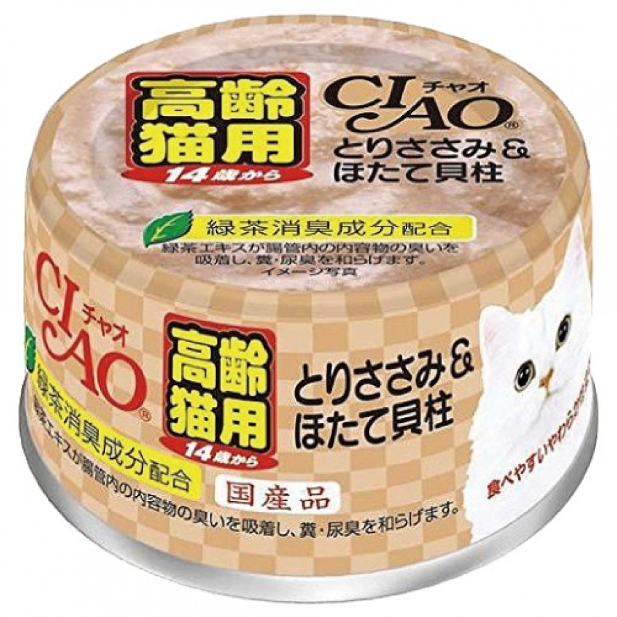 日本CIAO旨定長壽餐罐~14歲(雞肉x干貝)/75G