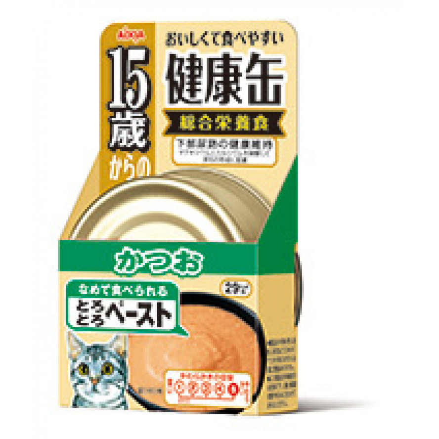 (保存2022.3.11)(日本主食罐)日本Aixia 15歲長壽貓健康罐(鰹魚)/40g